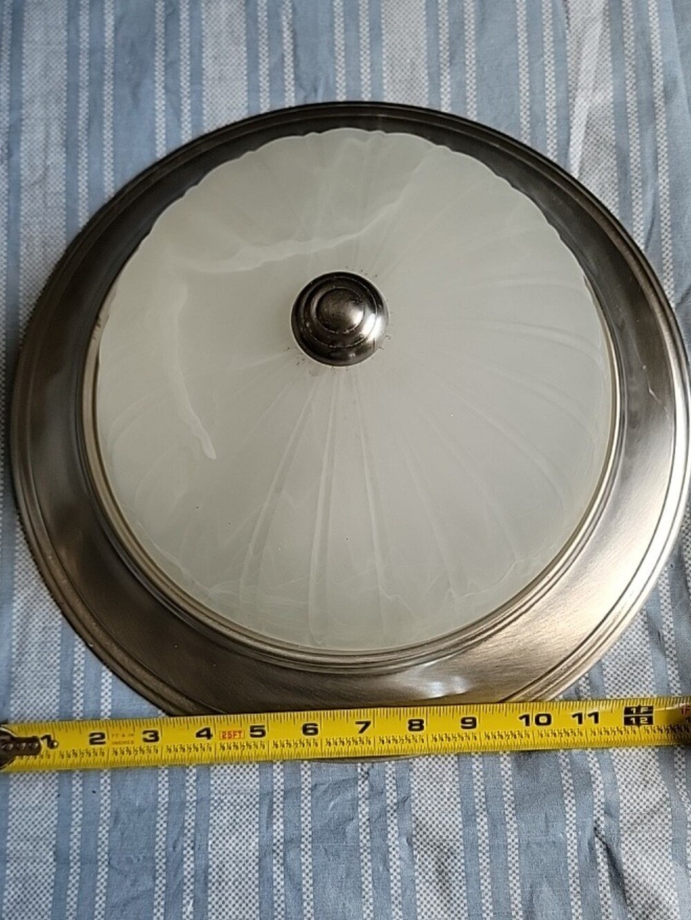 Brushed Nickel Flush Mount Ceiling Light with Frosted Glass